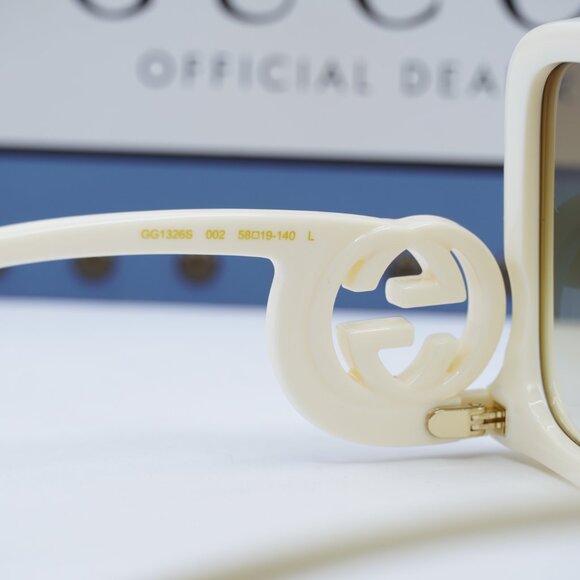 Gucci GG1326S 002 Square Sunglasses – Ivory main image 5